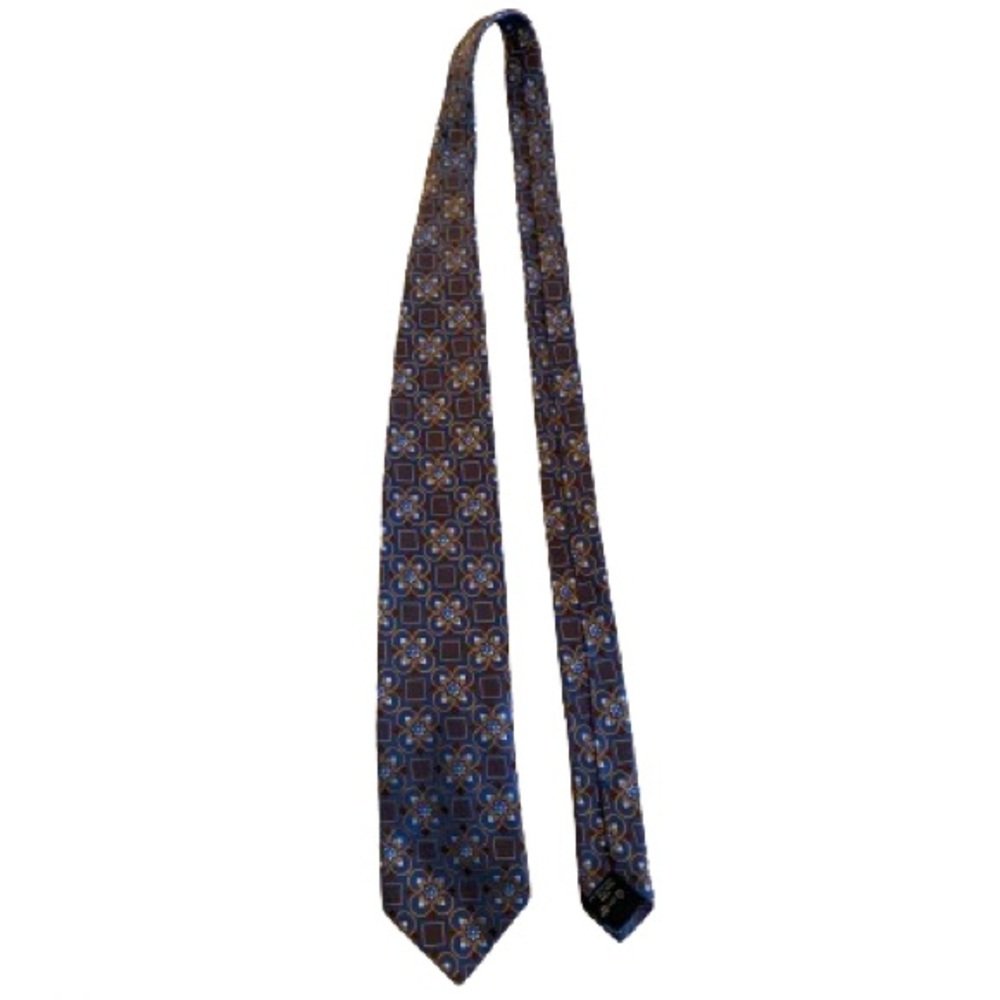 ERMENEGILDO ZEGNA Tie (Blue/Orange, Silk)